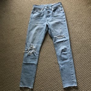 LEVI’S 501 SKINNY White Oak Cone Denim.